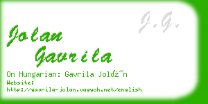 jolan gavrila business card